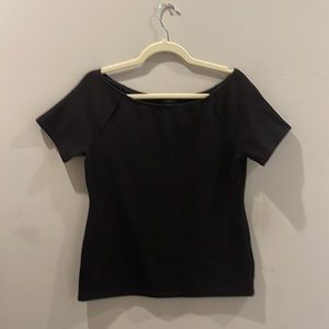 Ann Taylor Black Knit Short Sleeve Top